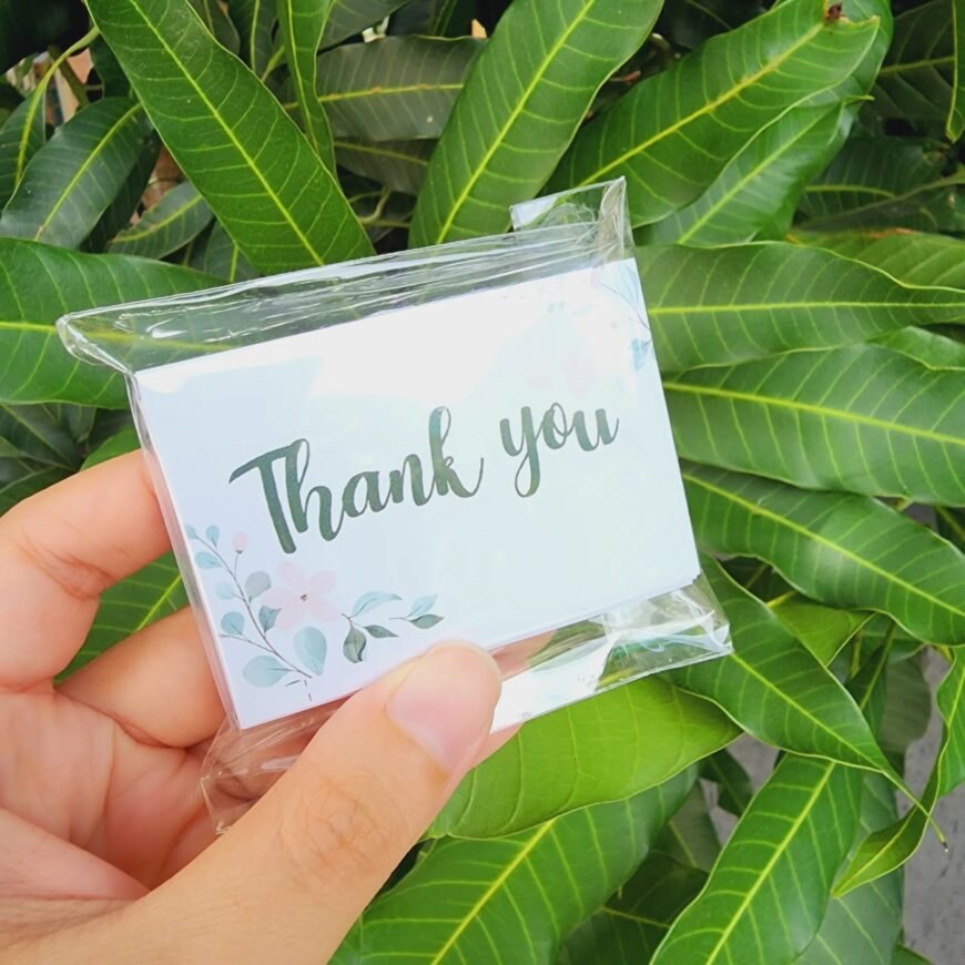 การ์ดขอบคุณขนาดมินิ (แพค 50 ใบ) Thank You Card